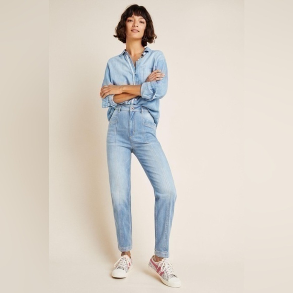 Anthropologie Pilcro Ultra High-Rise Seamed Slim Boyfriend Jeans